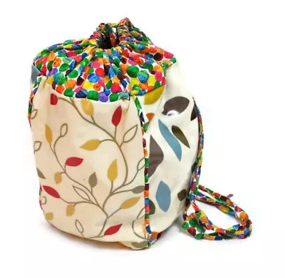 £12 • Buy Handmade Oilcloth And Cotton Colourful Drawstring Backpack Rucksack