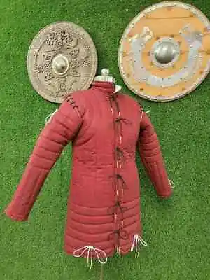 Halloween Medieval Gambeson Arming Doublet Quilted Armor Aketon Costume Jacket • $67.49