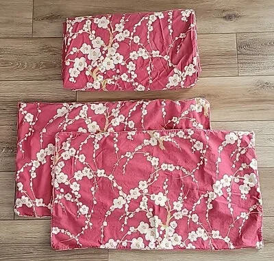 Eikei Japanese Oriental Style Cherry Red Blossom Floral Branches Duvet KING SET • $39