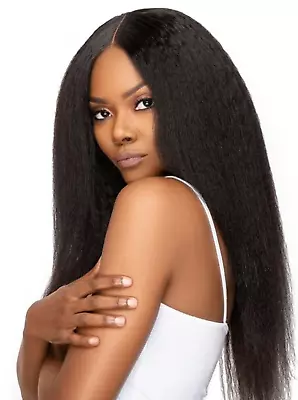 Kinky Straight U Part Wig 20 Inch 1B Soft Synthetic Hair Like Real Human Hair We • $45.59