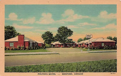 Pulvers Motel Medford Or Oregon Vintage Linen Postcard 1947 101223 S • $6.49