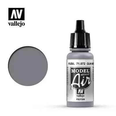 Vallejo Model Air: Gunmetal - Acrylic Paint Bottle 17ml VAL71.072 • £2.65