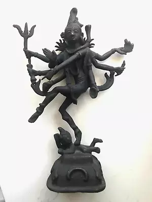 Vintage Shiva Nataraja Statue Dancing Hindu God - Mixed Metal 10  Tall • $75