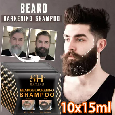 10Pack Men's Mustache And Beard Hair Color Dye 5 Minute Black Permanent Coloring • $11.65