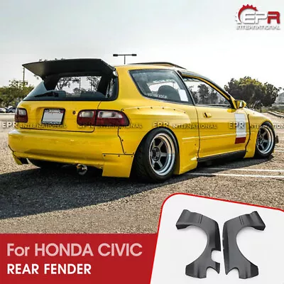 For Honda EG Civic Hatch Back RB Style FRP Fiber Wide Body Rear Fender Mudguards • $667