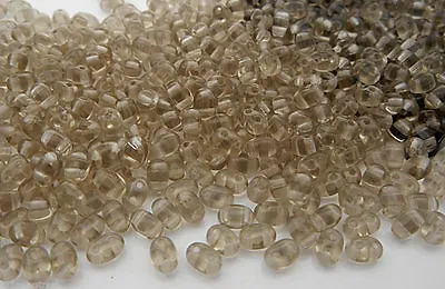 $3.99 • Buy 600 Czech Duo / Twin Seed Beads 2.5x5mm Black Diam0nd Color With 2 Holes, Grey