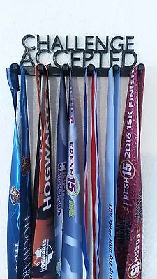 Challenge Accepted Runner Sports Medal Display Rack Holder Hanger Organizer  • $16.99