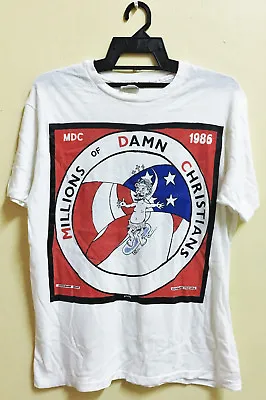 VINTAGE 80s MDC M.D.C MILLIONS OF DEAD COPS PUNK ROCK HARDCORE TOUR T-SHIRT • $454.99