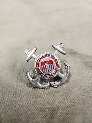 WWII US Merchant Marine Maritime Service Hat Badge Pin • $40