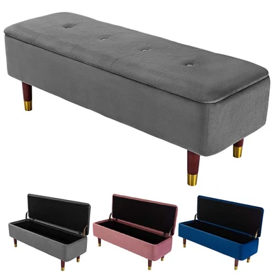 £99.99 • Buy Katrina Velvet Storage Ottoman Footstool Bedroom Living Room Bench Seating 