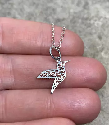 Sterling Silver Hummingbird Pendant Necklace Gift For Mom Bird Jewelry • $30.25