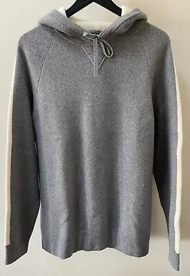 NWOT Theory Lounge Hoodie S Crimden Wool-Cashmere Light Grey Size L Large • $185