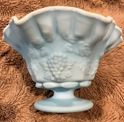 Westmoreland Light Blue Milk Glass Ruffled Centerpiece Bowl • $14.99