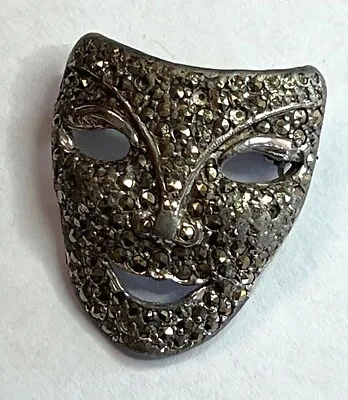 £26 • Buy Vintage Comedy And Tragedy Masks Brooch Pin Diamante