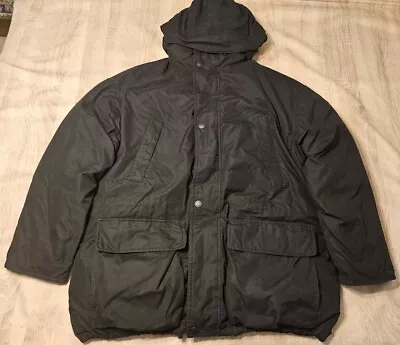 Eddie Bauer Ridgeline Black Puffer Winter Parka Sz L Mens Goose Down Filled • $79.90