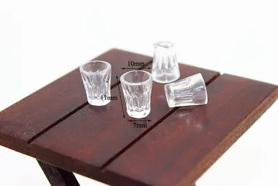 1/12 Dollhouse Miniature Clear Wine Glass Drink Cups Set Kitchen Accessory 4pcs  • $1.79