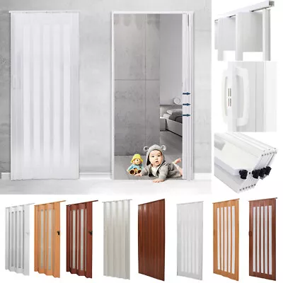 Internal Bi Folding Accordion Door PVC Sliding Divider Doors White Brown Yellow • £45.95