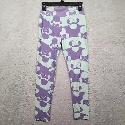 Lularoe Leggings One Size Mickey Mouse Green Purple 26x25 • $12.99