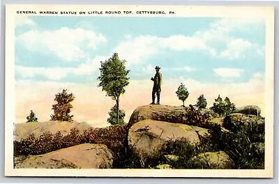 Civil War~General Warren Statue Little Round Top Gettysburg PA~Vintage Postcard • $3.49