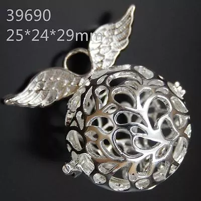 Silver Brass Chime Ball Mexican Bola Ball Harmony Locket Angel Caller Charm DIY • £3.54