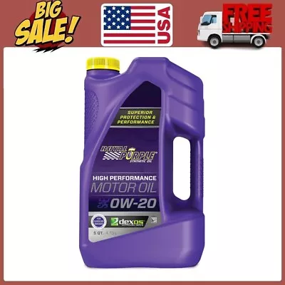 Royal Purple High Performance Motor Oil 0W-20 Premium Synthetic Motor Oil 5 Qua • $34.56