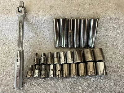 Lot Of 24 Craftsman 1/4” Drive 6 Point Deep Shallow SAE  & METRIC Breaker Bar • $25