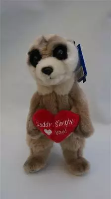 24cm Keel Toys Plush Meerkat W/Heart   Daddy I Simply Love You  Fathers Day Gift • £7.99