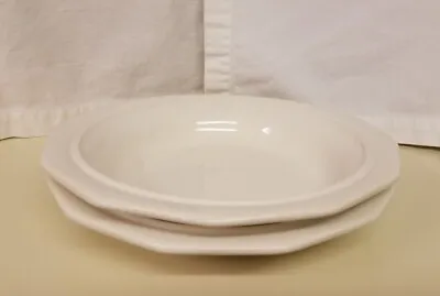 $14.95 • Buy Set Two Pfaltzgraff Heritage White 8 ½ Inch Rimmed Coupe Soup Bowl USA Excellent