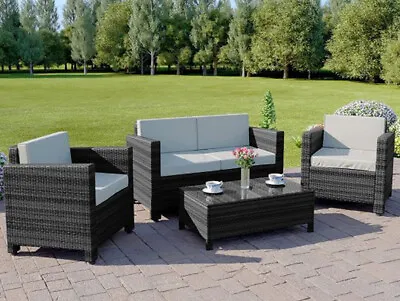 Replacement Cushions Set For Rattan Chairs Sofa Patio Garden Outdoor Seat Pads • £87.99