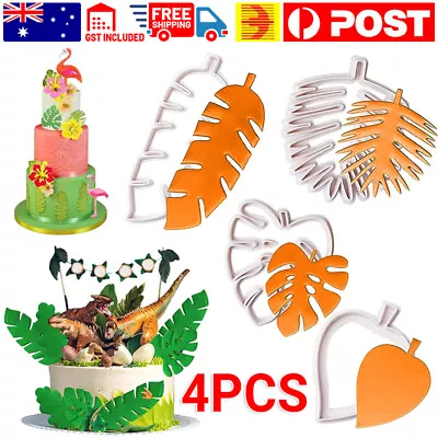 4x Palm Tree Turtle Leaf Cookies Biscuit Cutter Fondant Mould Cake Sugarcraft • $4.85