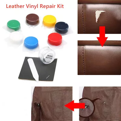 Leather Repair Kit Filler Vinyl DIY Car Seat Patch Sofa Rips Holes Professional • $7.59