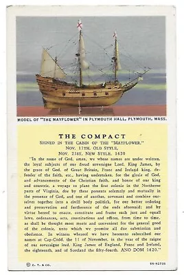 Model Of The Mayflower The Compact  Plymouth Hall -unused/unposted Postcard • $1.99