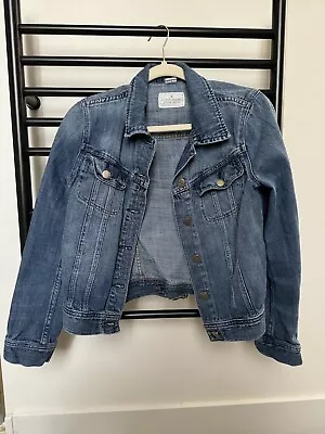 J Crew Womens Stone Wash Denim Soft Blue Jean Jacket Size Small • $27.50