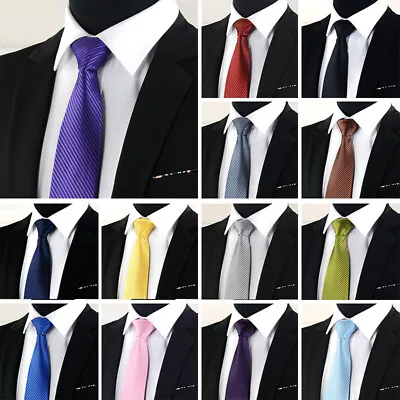 Men Fashion Solid Color Zipper Tie Wedding Party Formal Business NecktieA • $3.98