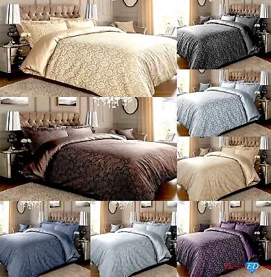600TC Jacquard Duvet Cover Bedding Set Damask Paisly Cotton Rich Pillow Cases • £30.95