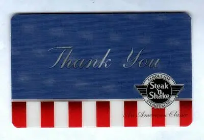STEAK 'N SHAKE Thank You Stars And Stripes 2016 Lenticular Gift Card ( $0 ) • $2.50