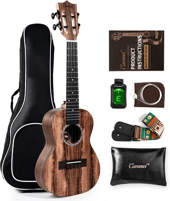 $104.99 • Buy Concert Ukulele, CC207-23 Inch KOA Acacia Wood Ukelele For Adults Beginners Kit 
