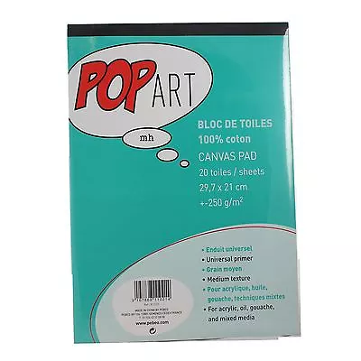 Pebeo Artists Painting 100% Cotton Canvas Pop Art Block Pad A4 Oil Paint Canvas • £13.84