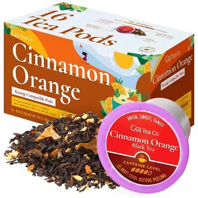 Cinnamon Orange Black Tea K Cups For Keurig - Highly Caffeinated Smooth Black Te • $21.25