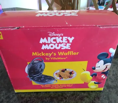 VillaWare Mickey's Waffler Mickey Mouse Single Waffle Maker Model 5555-01 DISNEY • $39.99