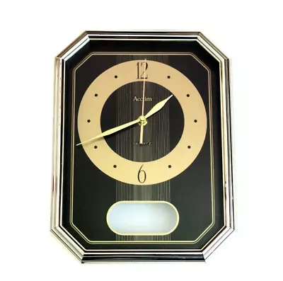 Acctim Black Silver & Gold Quartz Wall Clock Without Pendulum • £9.99