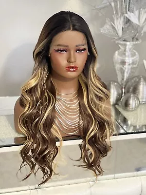 £0.10 • Buy Curly Wigs For Women & Men Lace Front Wig Glueless Heat Resistant Hair Blonde