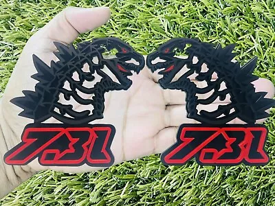 7.3 Godzilla Badge Emblems Matte Black On Black Red Eye Aggressive ￼custom New • $46.49