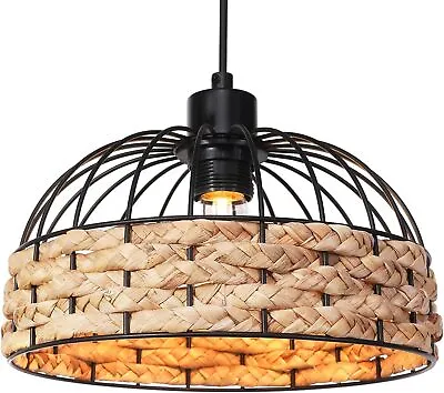 Ceiling Light Shade Pendant Metal And Rope Ceiling Lampshade For Dinning Hallway • £17.99