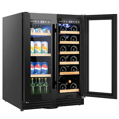 £659.99 • Buy 120L Double Door Dual Zone Beverage Wine Fridge Auto Defrost Drinks Refrigerator