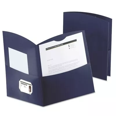 9 Ct Oxford Esselte Folders Two Pocket Contour Dark Blue Letter Size Textured • $8.80