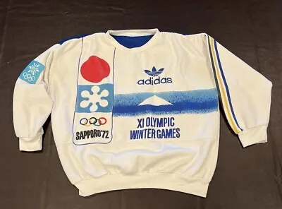 Vtg Adidas XI Olympic Winter Games Grenoble France Sapporo 1972 Sweatshirt L/XL • $329