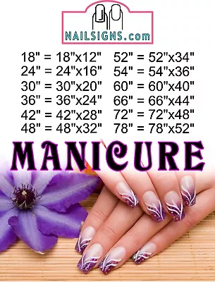 Manicure 30 Perforated Mesh See Through Window Poster Sign Nail Salon Horizontal • £28.91