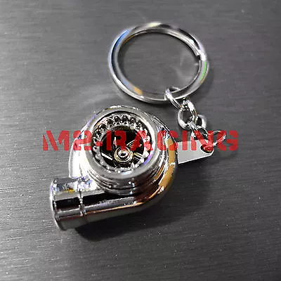 JDM Chrome Spinning Turbo Turbocharger Auto Racing Tuning Part Keychain Keyring • $7.99