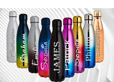 £15.99 • Buy Personalised Water Flask Bottle Stainless Steel Vacuum Insulated Chilly 500ml